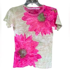 Vibrant Floral Short Sleeve Tee - rare,